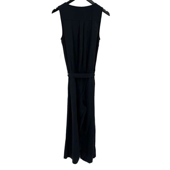Daily Ritual Solid Black Belted Jumpsuit Womens Size 36 6 Belted - Picture 4 of 6